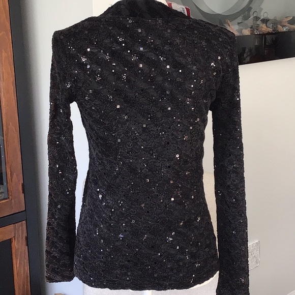 MISS ALLIAGE PETITE BLACK FORMAL BLOUSE - Picture 8 of 10